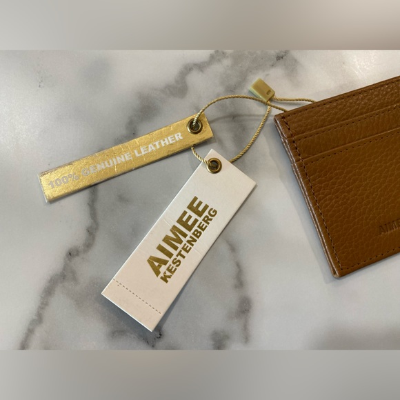 NWT! Aimee Kestenberg Credit Card Wallet Brown Genuine Leather London Slim - Picture 6 of 7
